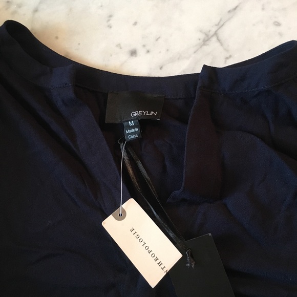 Anthro Greylin Tie-Waist Long Sleeve Jumpsuit Sz M - Picture 2 of 4